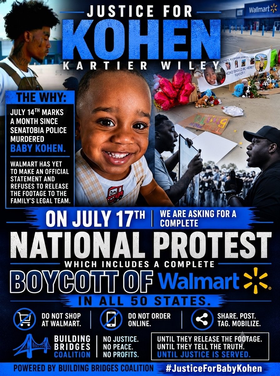 National protest and Walmart boycott poster