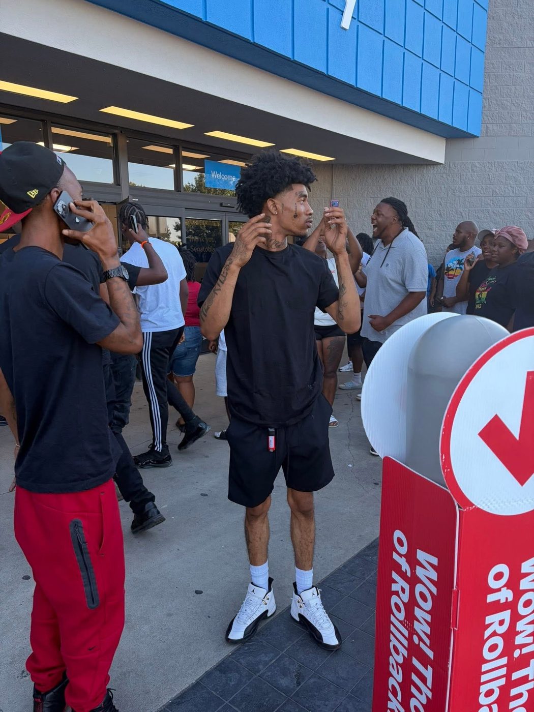 Demonstrators at the Walmart entrance